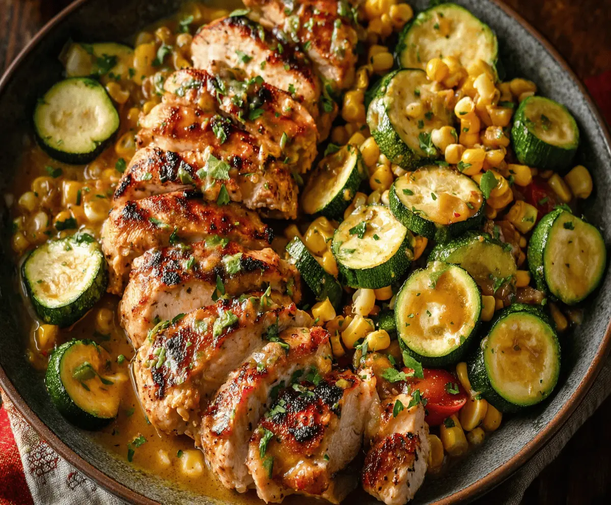 Garlic Butter Chicken with Zucchini and Corn