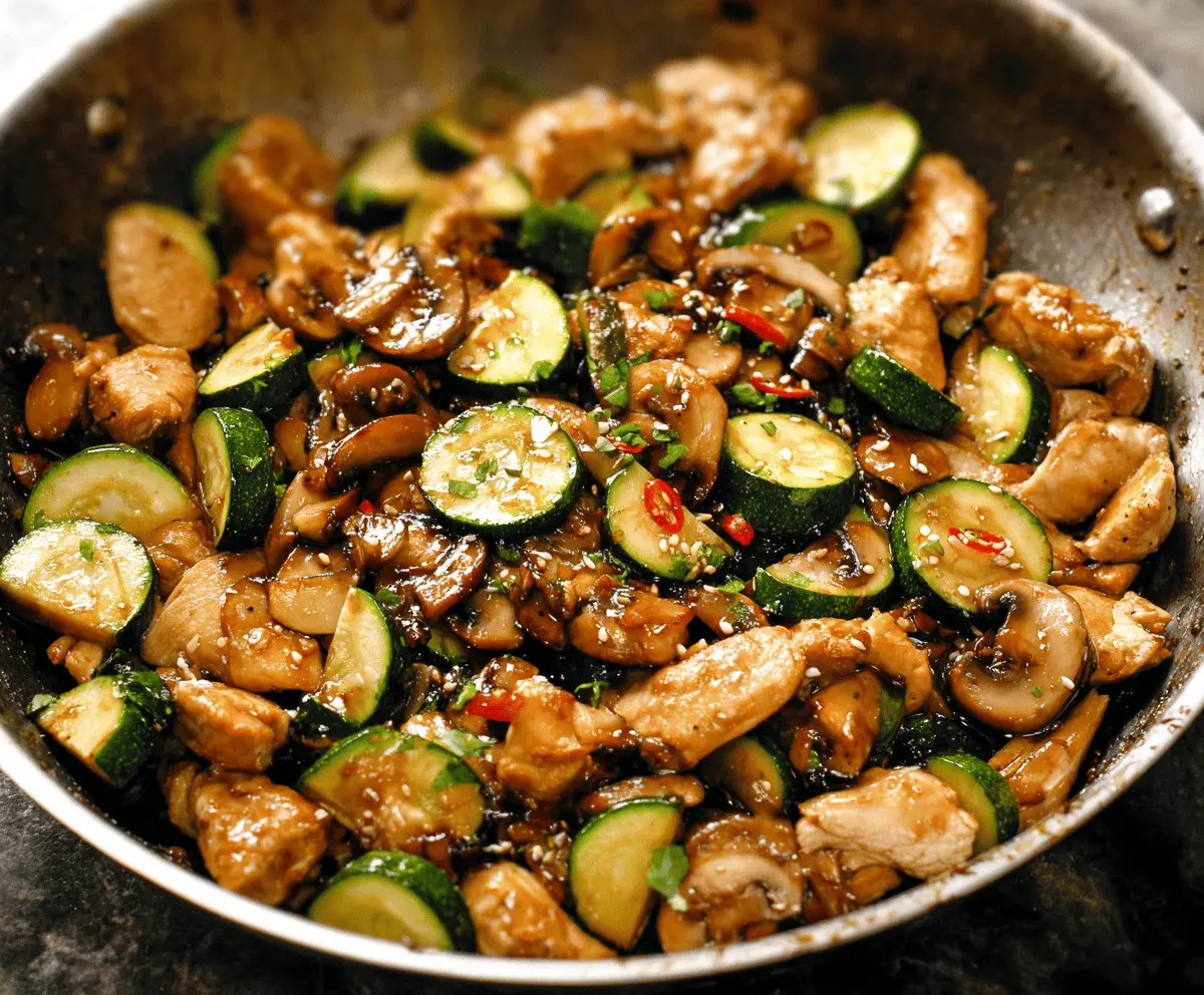 Easy Zucchini Mushroom Chicken Stir Fry Recipe