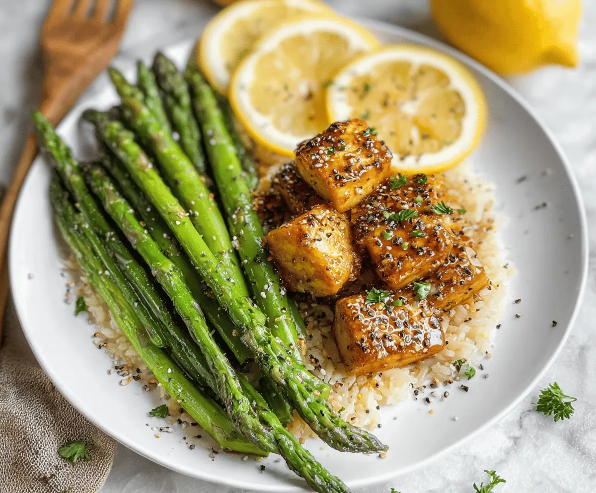 Easy Lemon Pepper Tofu and Asparagus Recipe