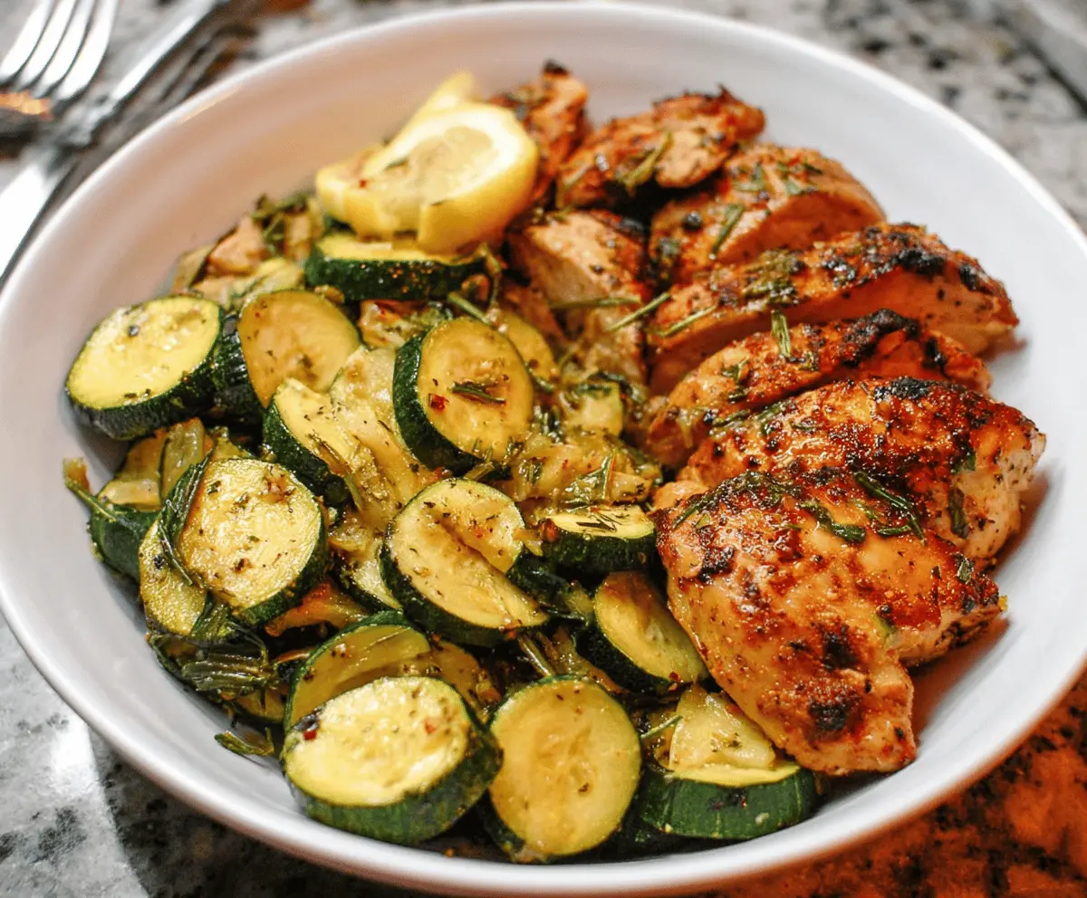 Lemon Zucchini Sauté with Flavorful Asado Chicken