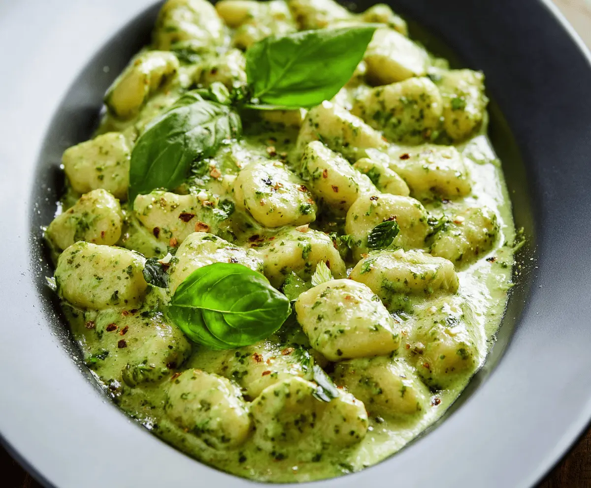 Easy Creamy Pesto Gnocchi Recipe