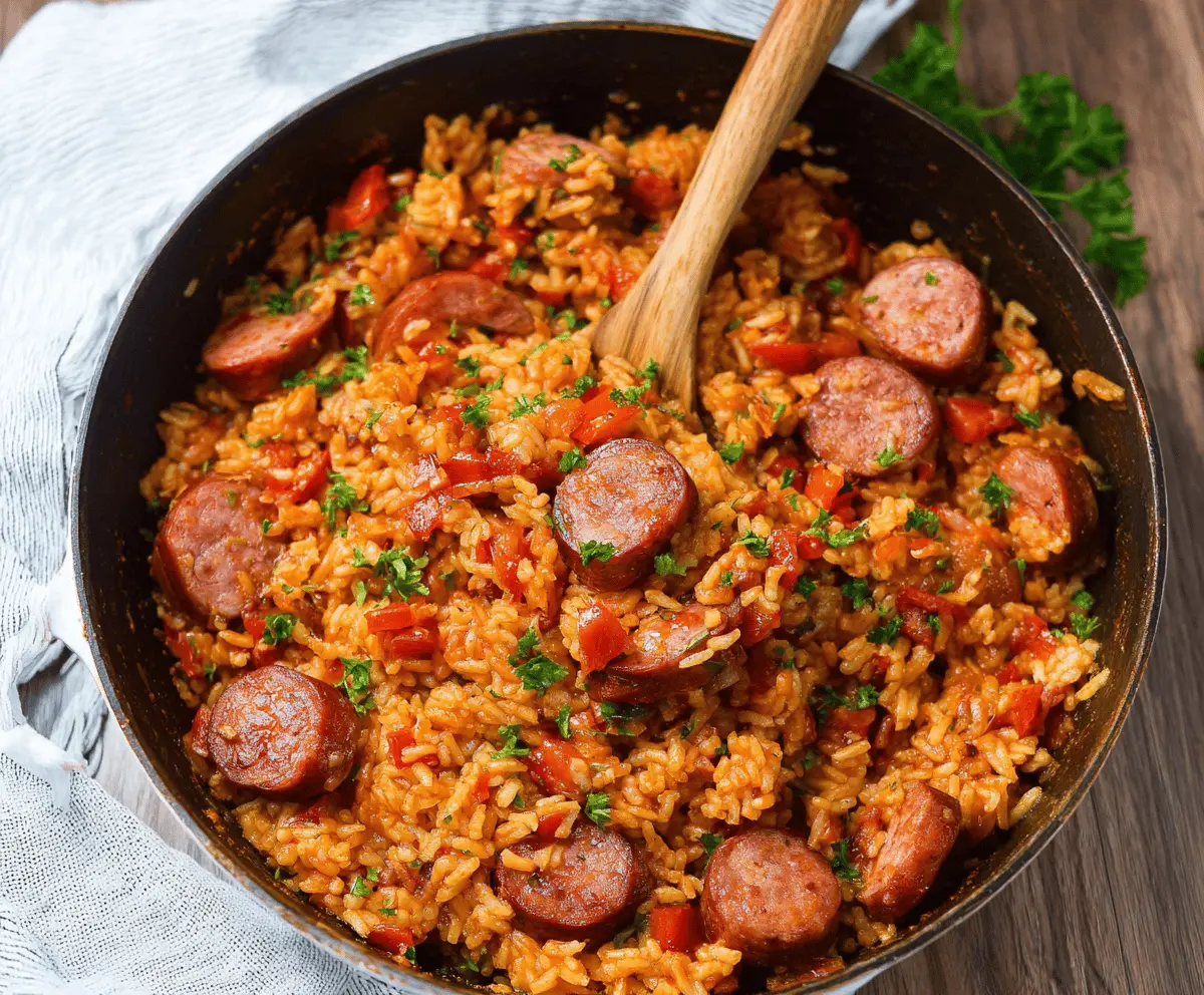 Hearty One-Pot Sausage and Rice Dinner
