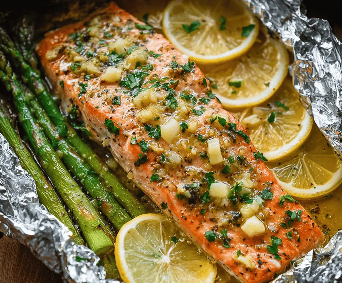 Easy Lemon Garlic Butter Baked Salmon In Foil