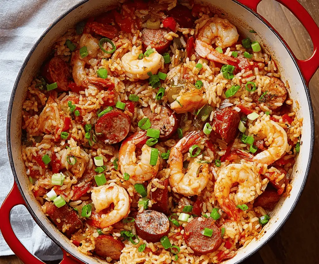 Easy One Pot Shrimp and Sausage Jambalaya Recipe
