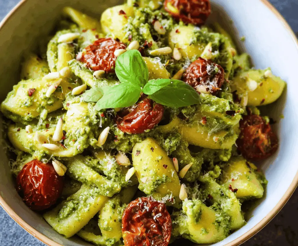 Creamy Vegan Avocado Pesto Pasta Recipe