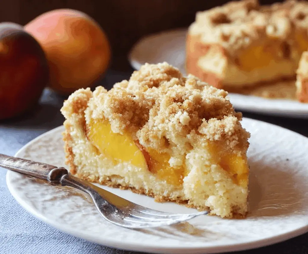 Easy Italian Peach Crumb Cake Recipe