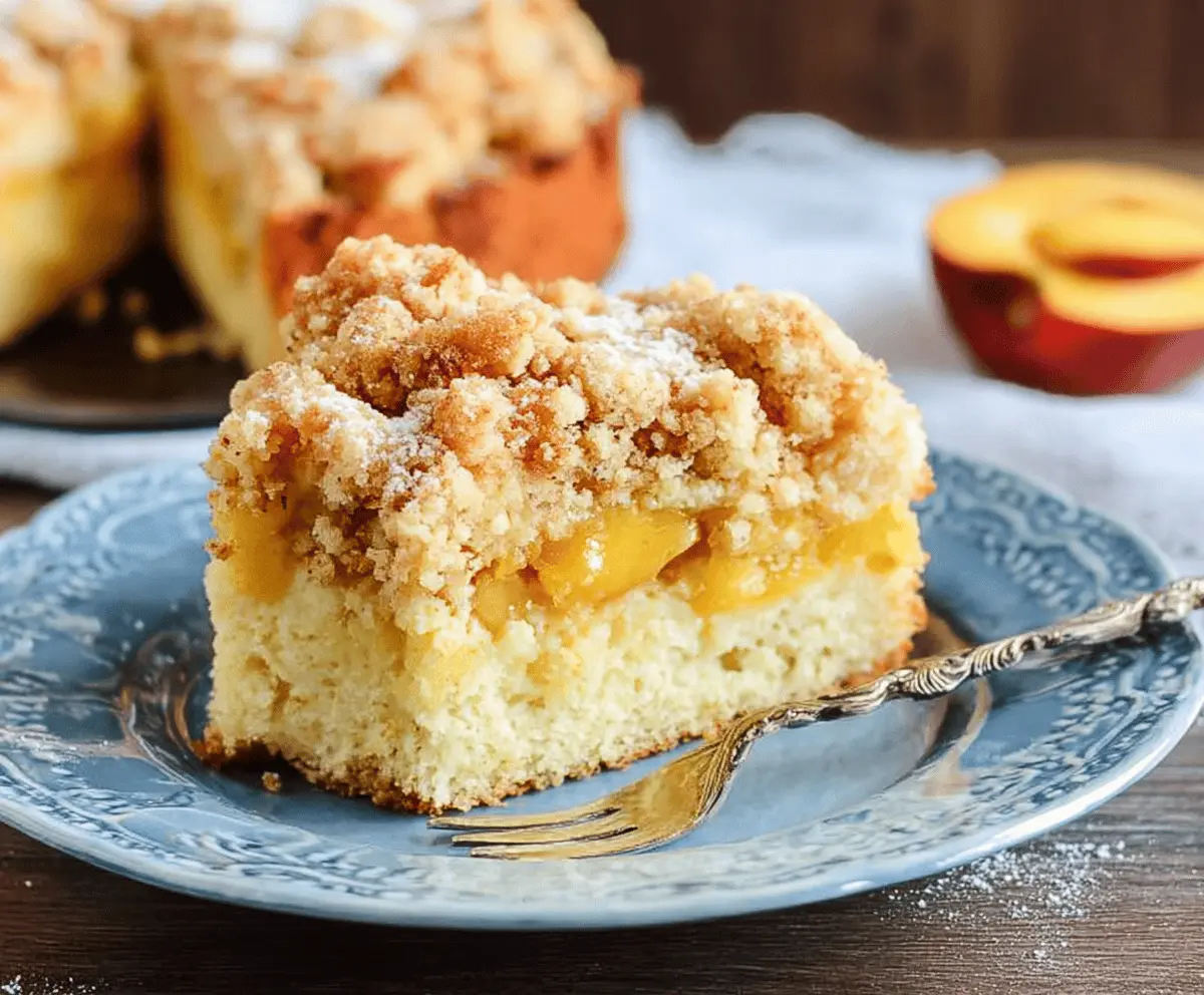 Easy Italian Peach Crumb Cake Recipe
