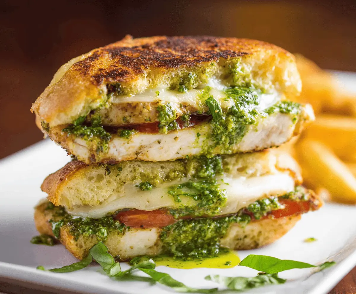 Pan Fried Chicken Pesto Sandwich