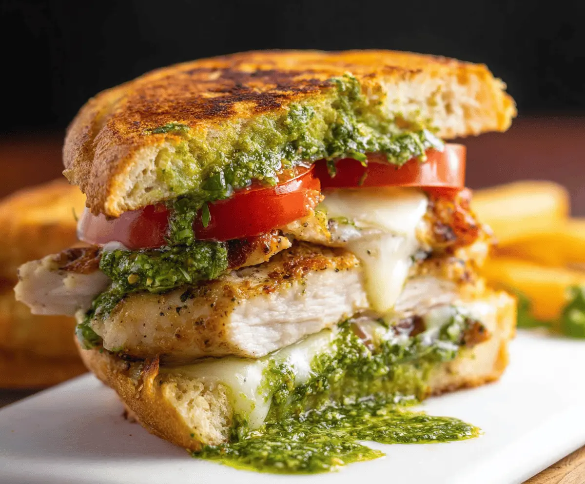 Pan Fried Chicken Pesto Sandwich