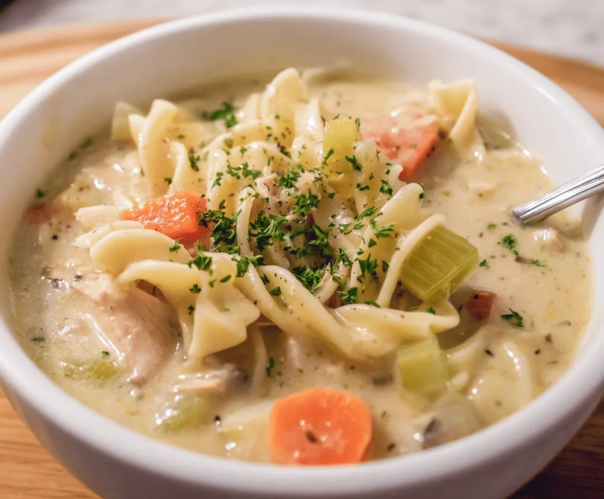Creamy chicken noodle soup