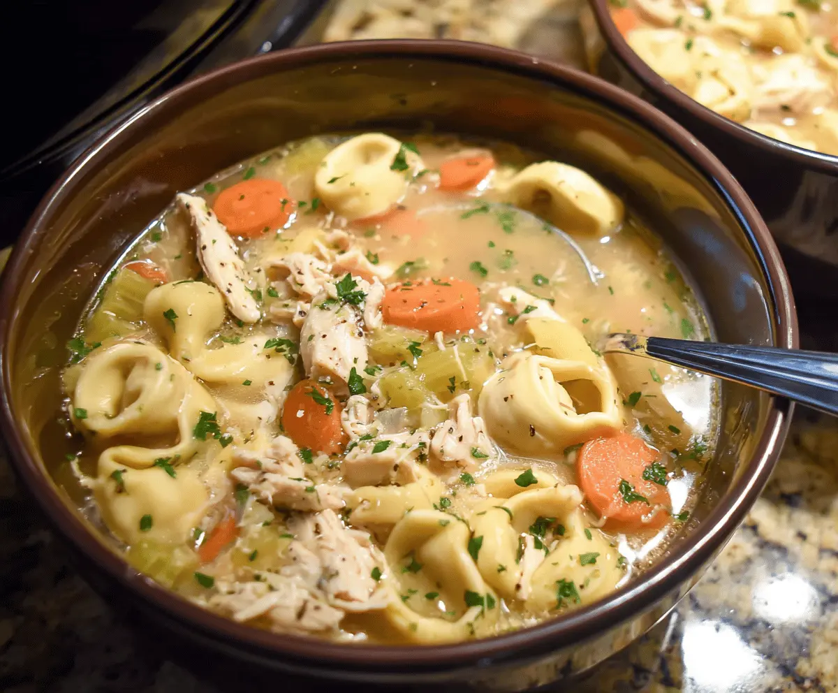 Crockpot Chicken Tortellini Soup