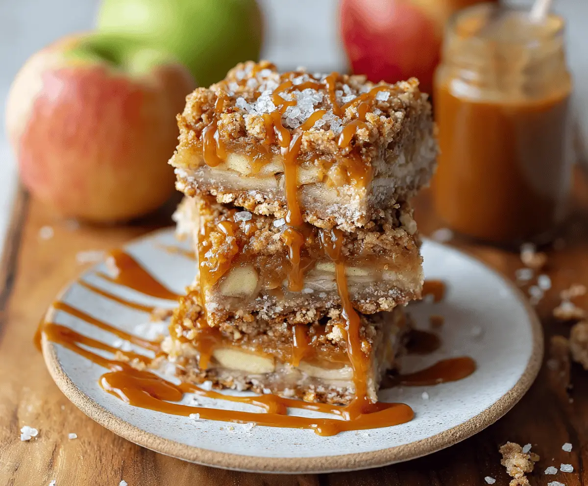 Salted Caramel Apple Bars