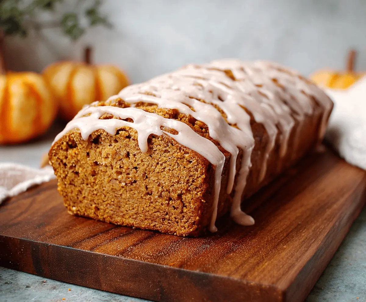 Spiced Pumpkin Bread with Cinnamon Glaze