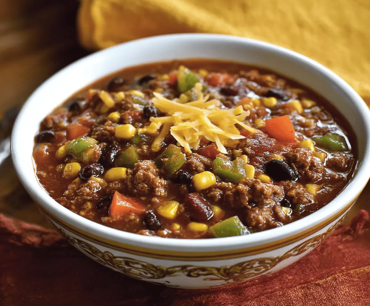 Spicy Southwest Chili with Corn and Peppers