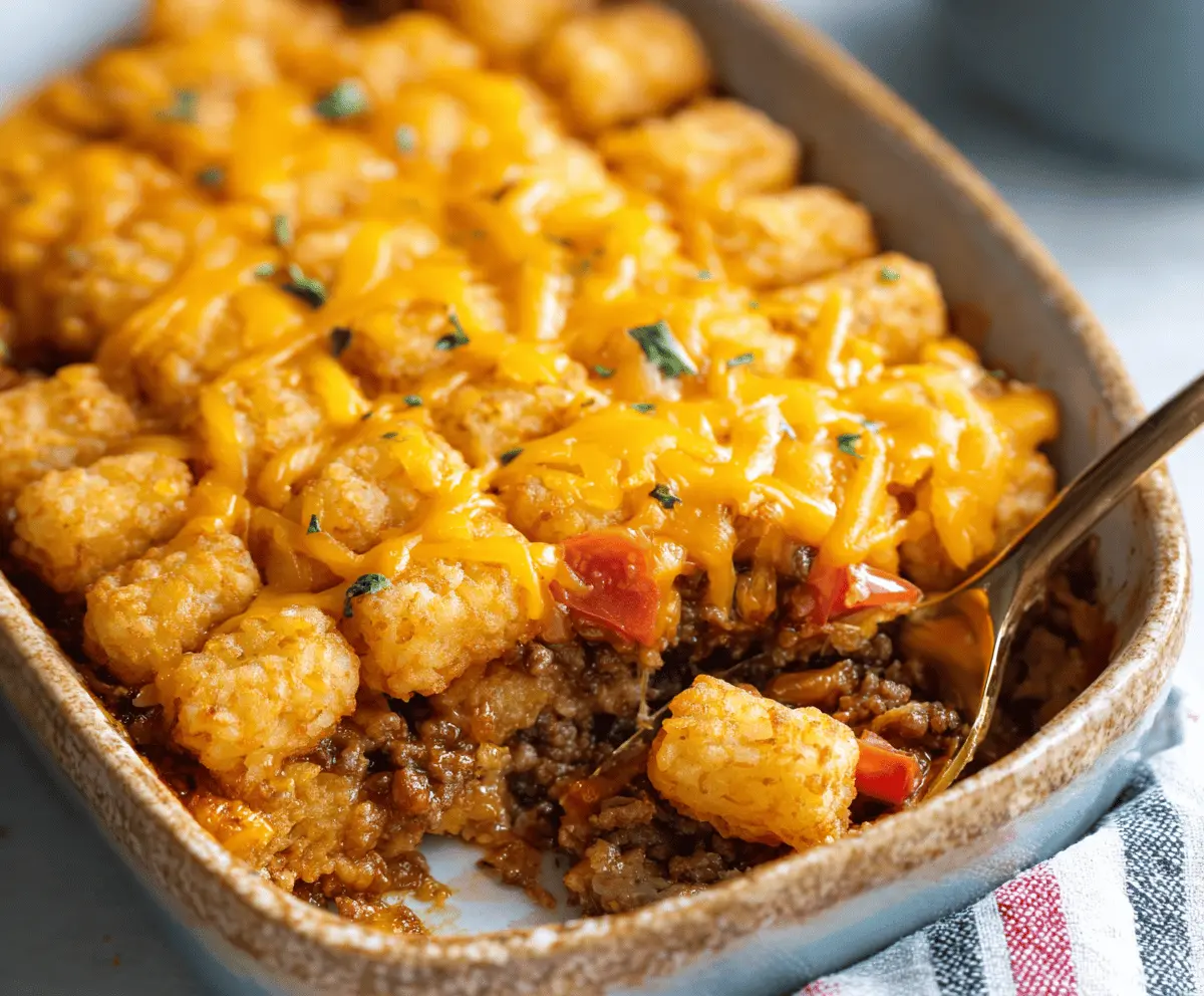 Cheeseburger Tater Tot Casserole