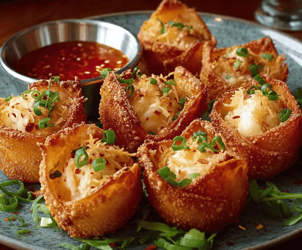 Delicious Crab Rangoon Bombs appetizer with crispy golden exterior and creamy filling, perfect for parties and gatherings.