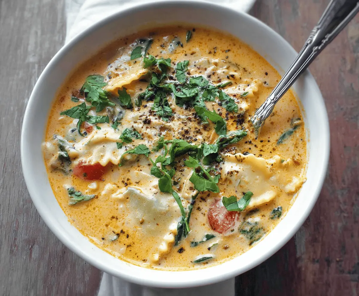 Creamy Vegetarian Lasagna Soup
