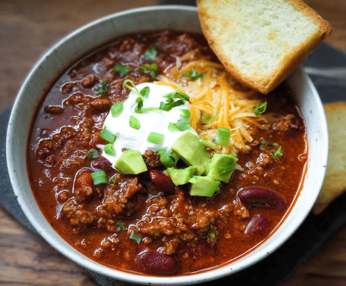 Crockpot Chili with Ground Beef and Beans