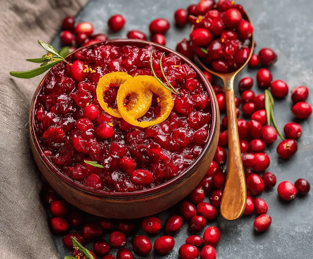 Easy Fresh Cranberry Orange Relish Recipe for Thanksgiving