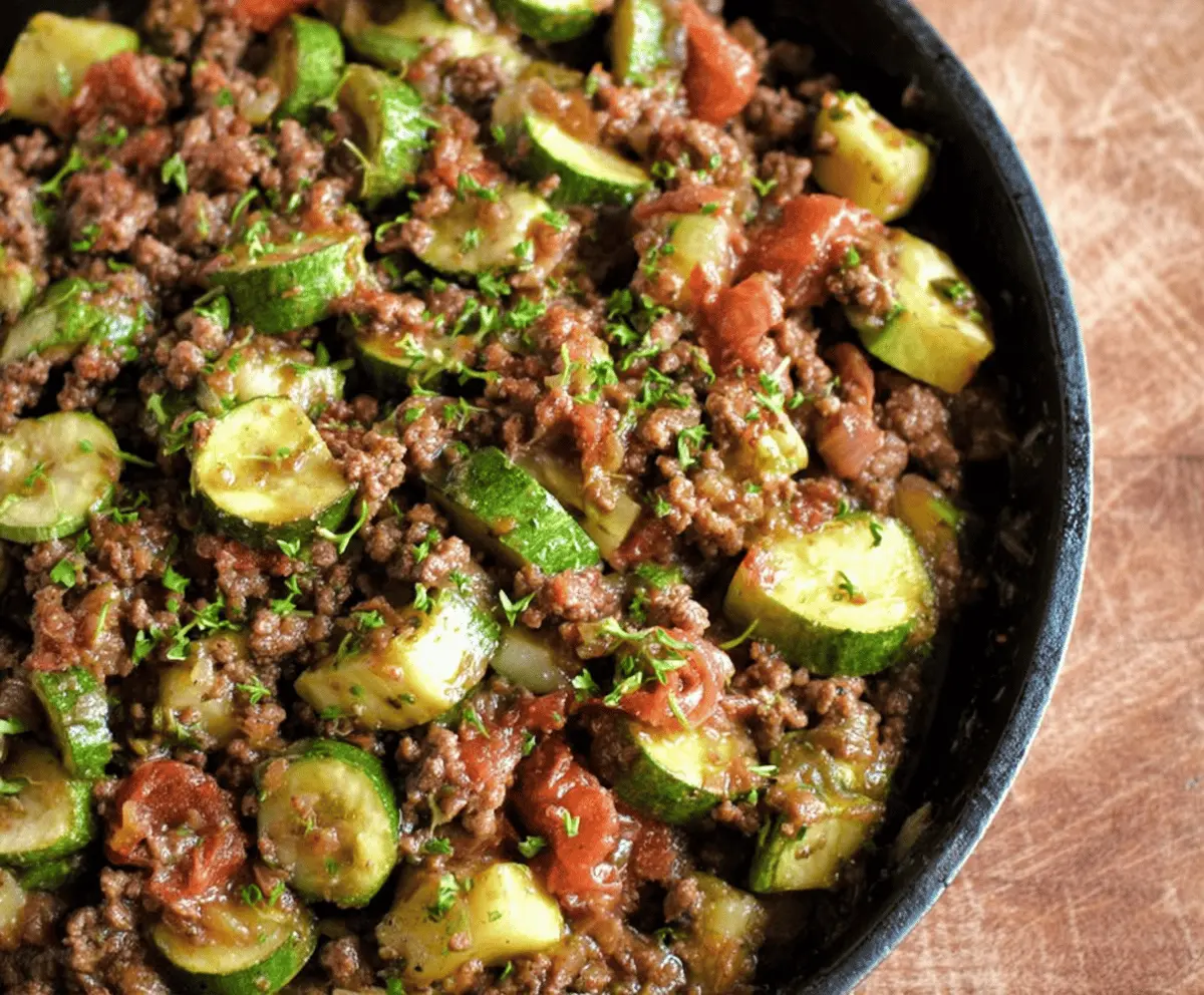 Ground Beef and Zucchini Skillet