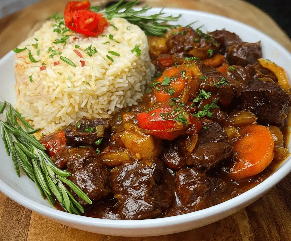 Jamaican Beef Stew with Rice