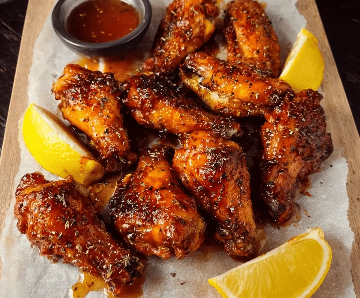 Lemon Pepper Wings with Honey