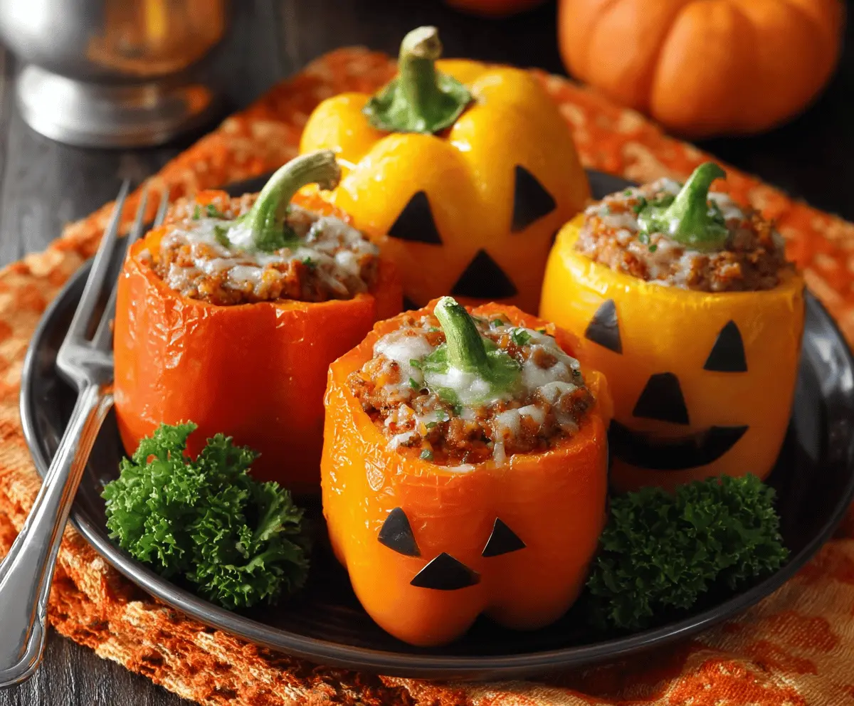 Easy Mini Jack-O’-Lantern Stuffed Peppers Recipe for Halloween Fun