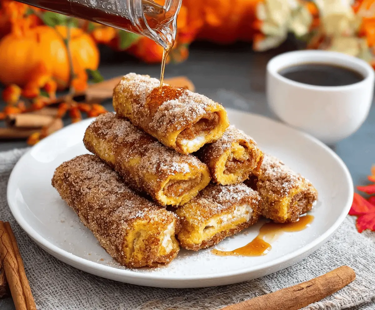 Pumpkin French Toast Roll-Ups