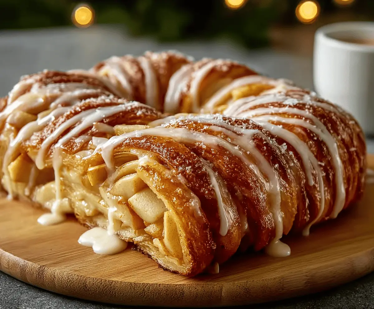 Delicious Apple Kringle with Sweet Vanilla Glaze Recipe