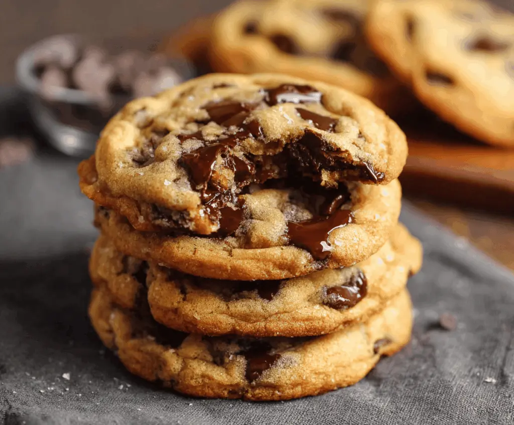 Homemade chocolate chip cookies on a cooling rack, featuring golden-brown edges and melty chocolate chips, perfect for a quick, delicious, and foolproof treat.
