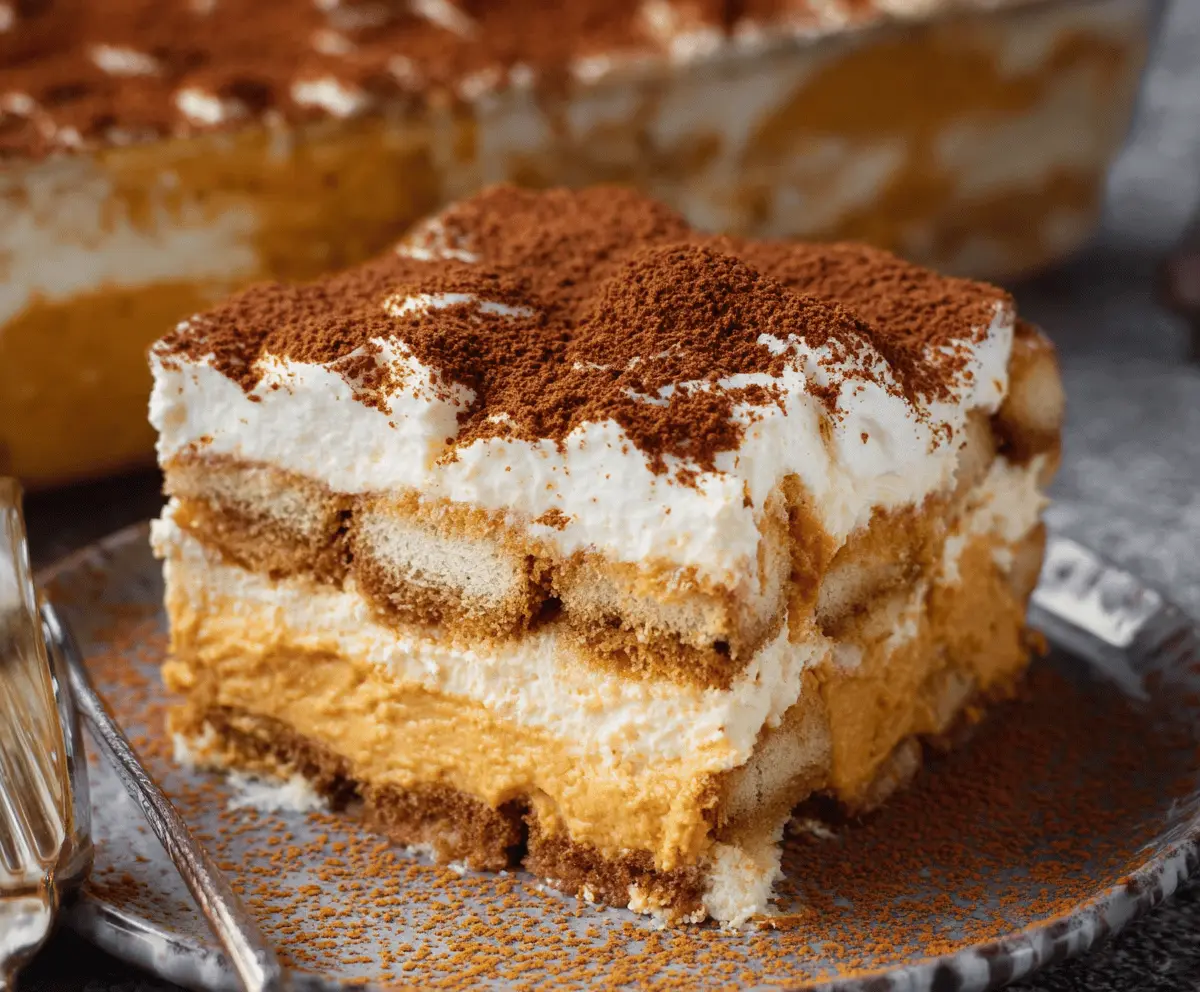 Creamy Pumpkin Spice Tiramisu Recipe - Easy Fall Dessert