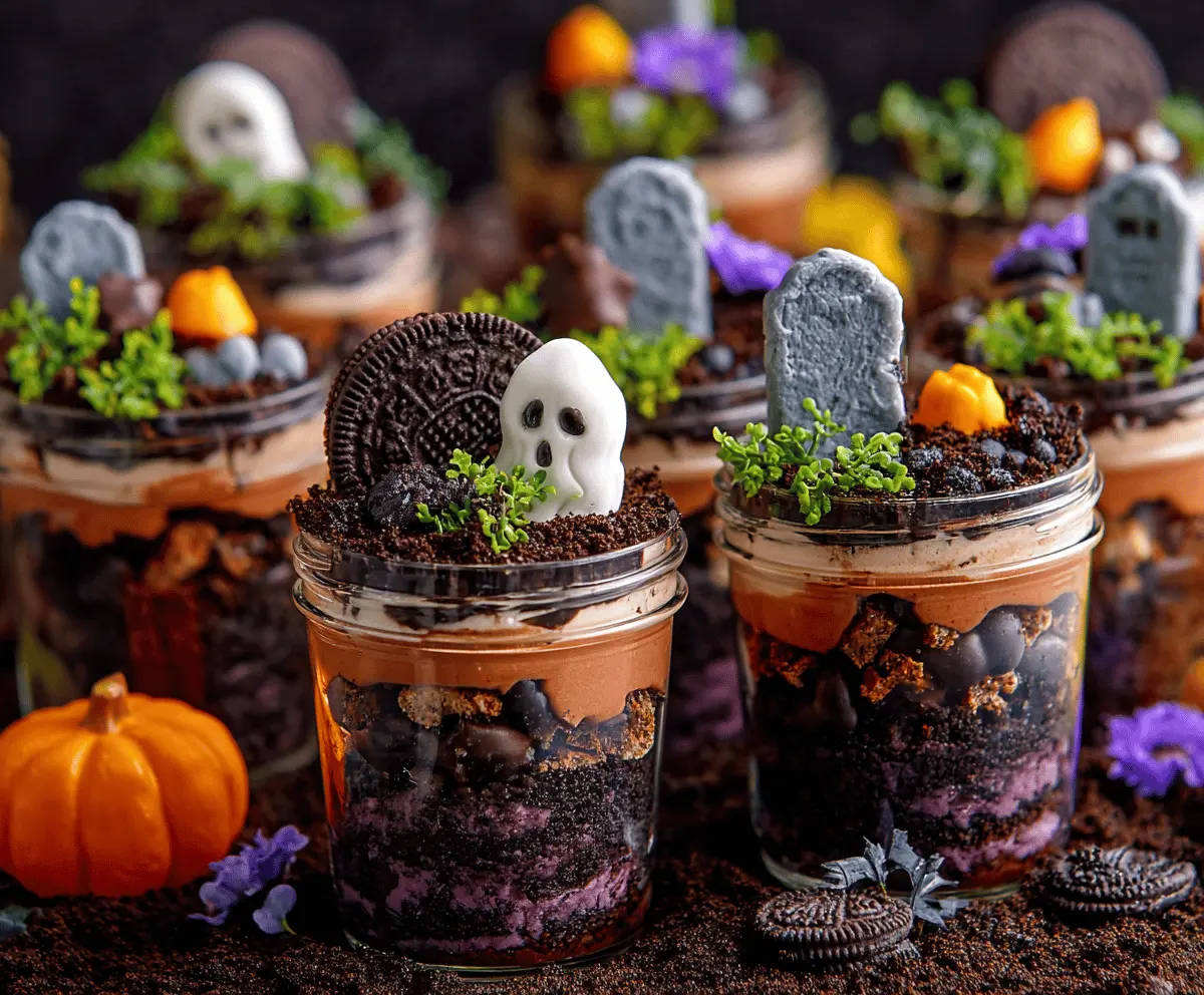 Spooky Halloween Graveyard Dirt Cups Recipe
