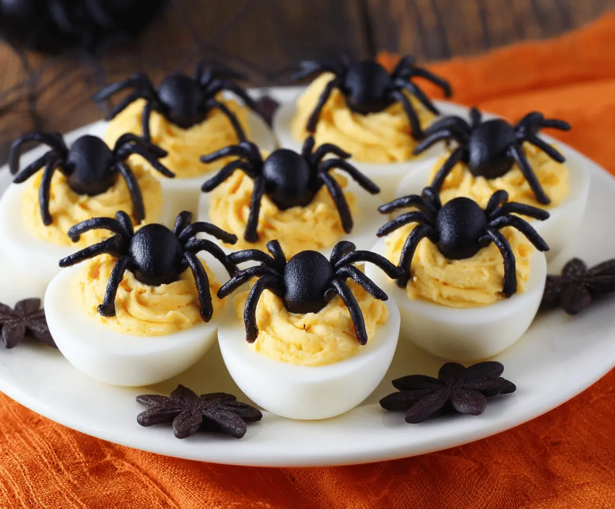 Spooky Halloween Spider Deviled Eggs Recipe