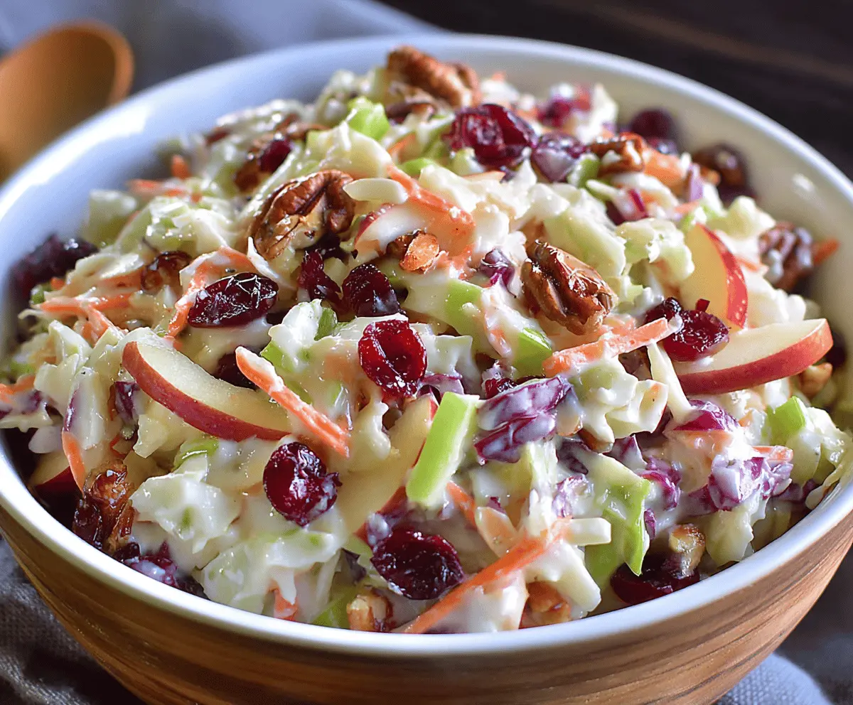 Easy Apple Cranberry Coleslaw