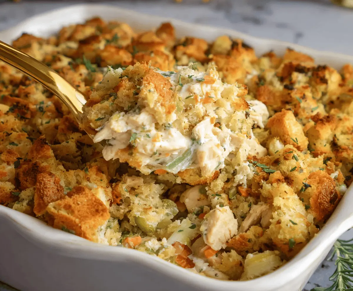 Easy Chicken Stuffing Casserole