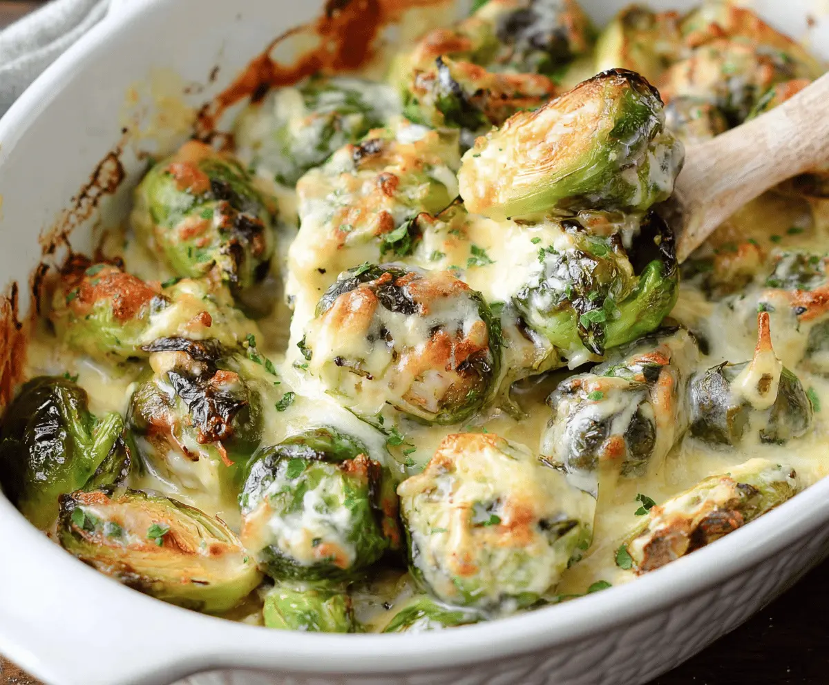 Easy Creamy Baked Brussels Sprouts