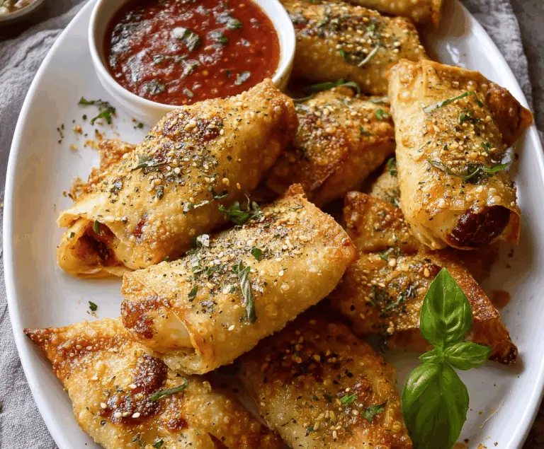 Garlic Butter Pizza Egg Rolls