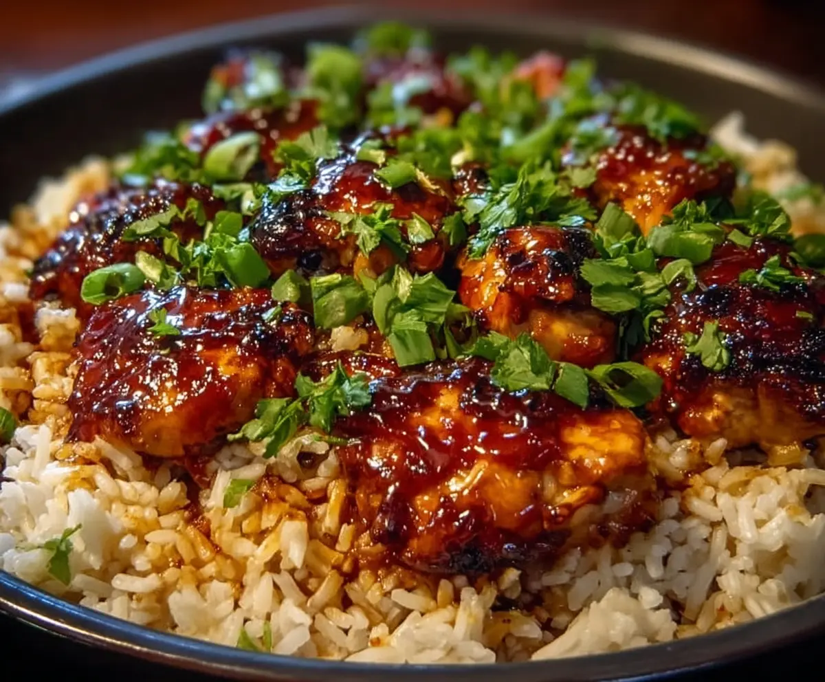 Easy Honey BBQ Chicken with Rice