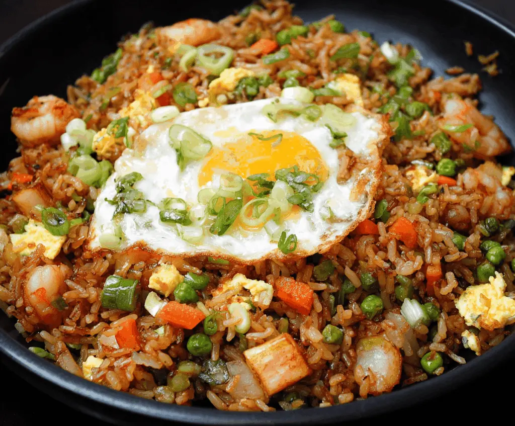 Delicious Japanese Fried Rice with vibrant vegetables and savory flavors