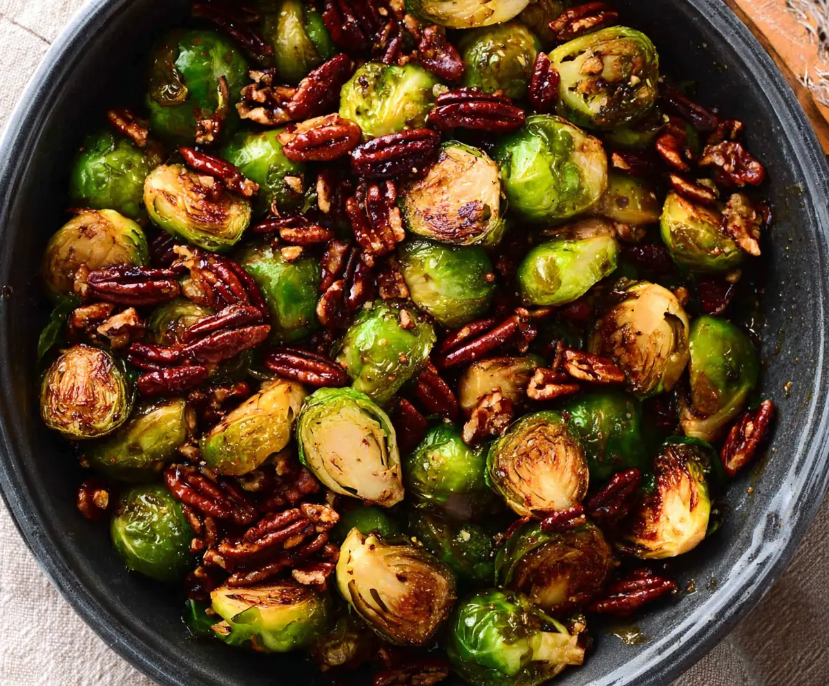 Maple Pecan Brussels Sprouts