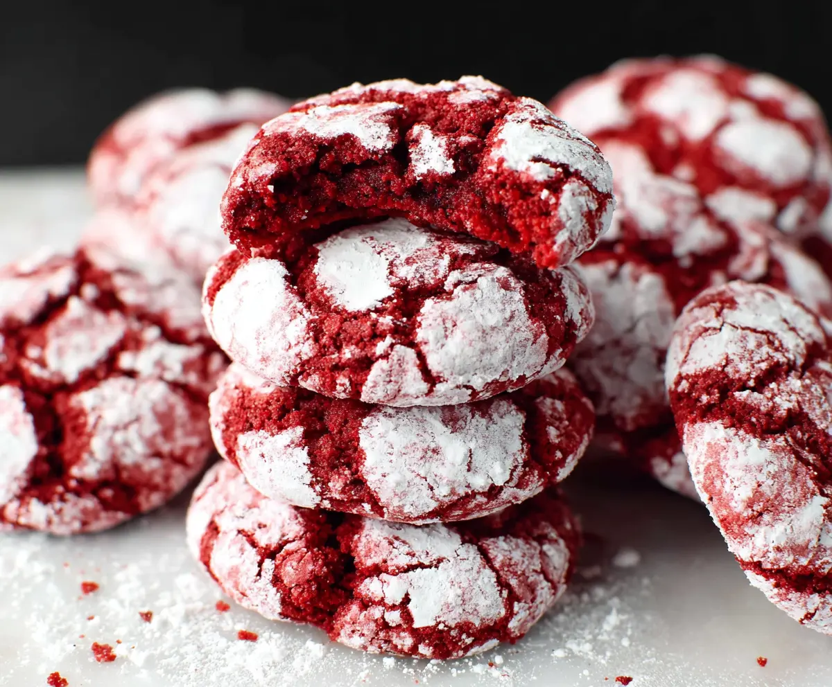 Easy Red Velvet Crinkle Cookies
