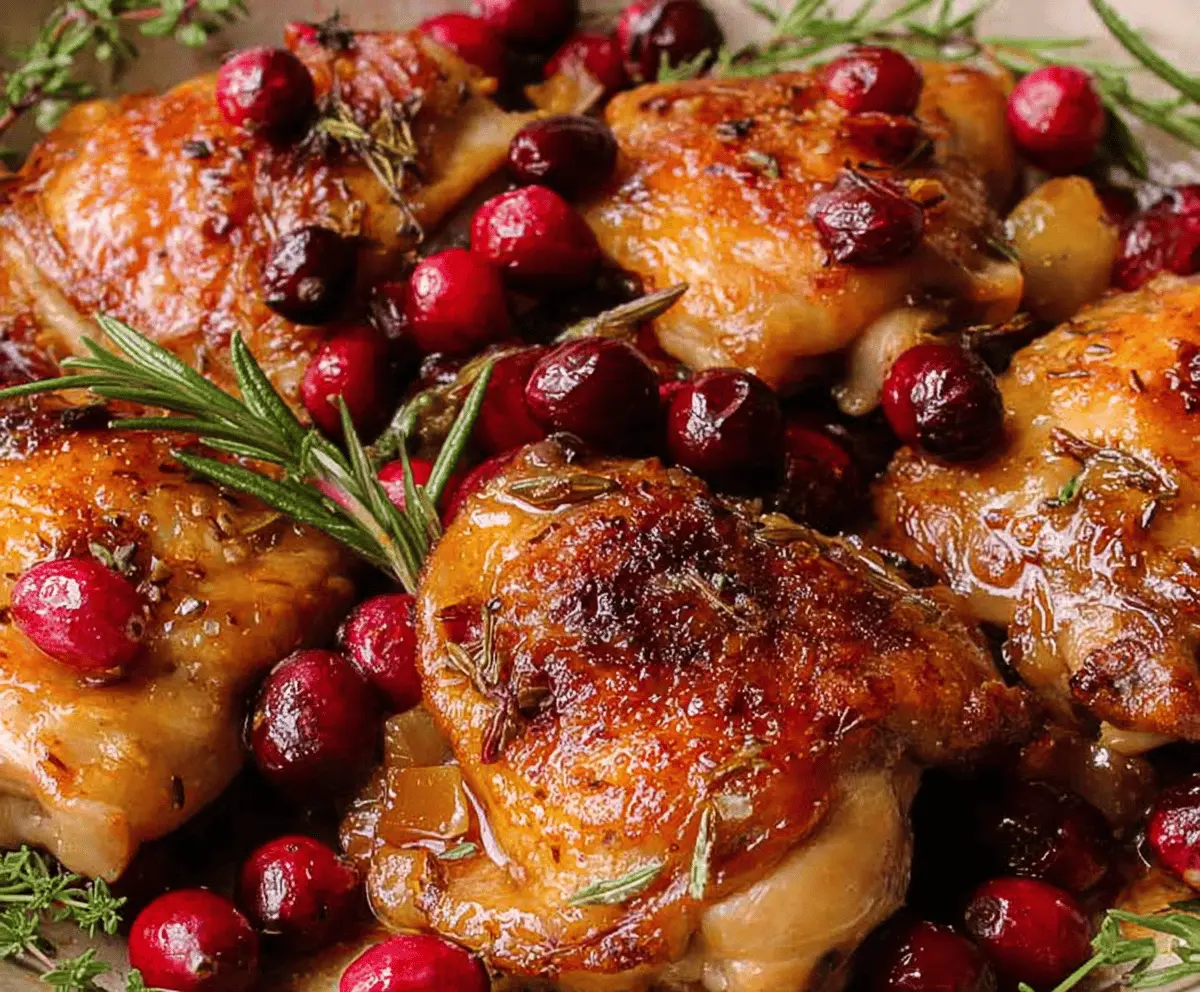 Easy Roasted Cranberry Chicken Thighs