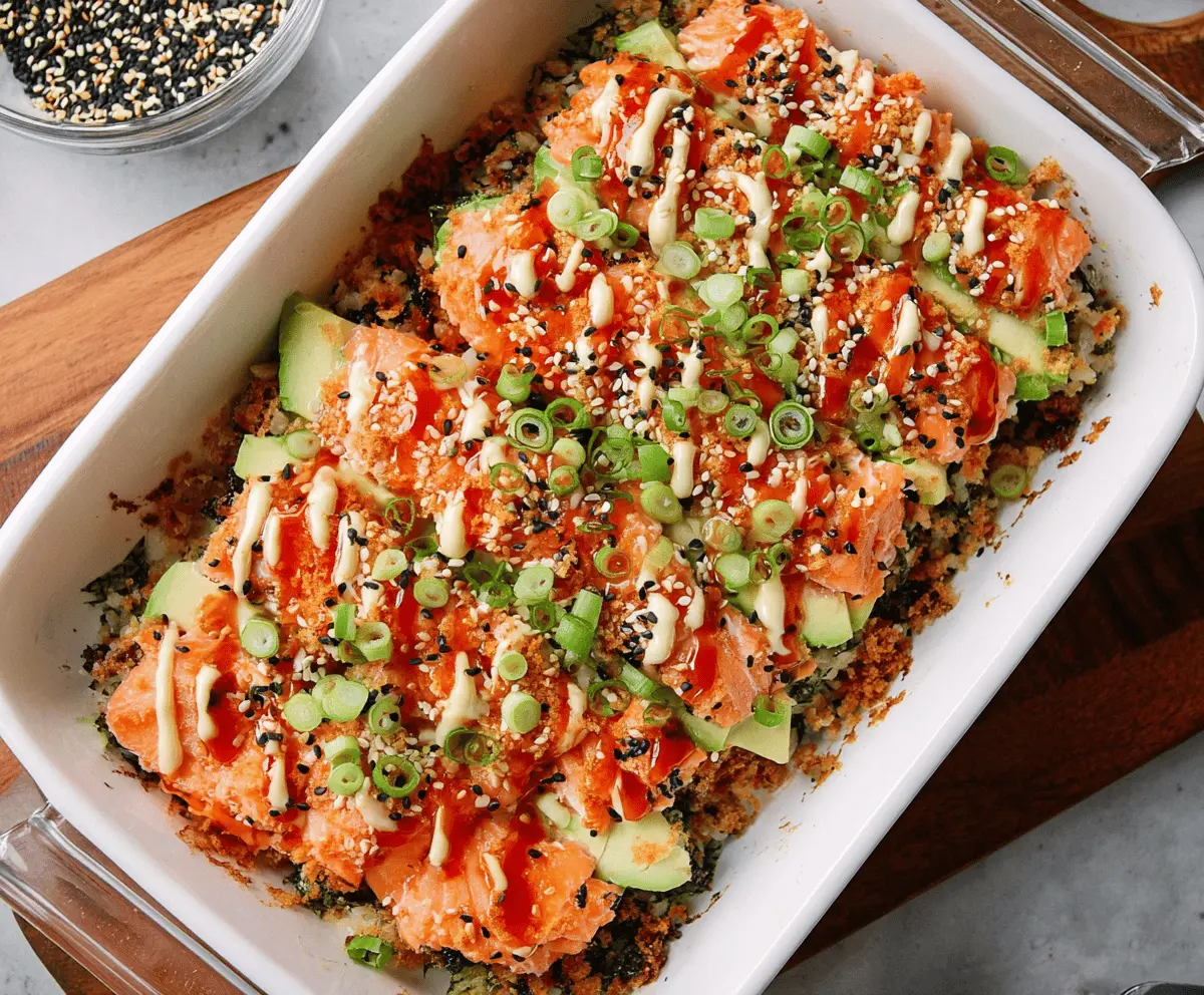 Easy Salmon Sushi Bake Recipe