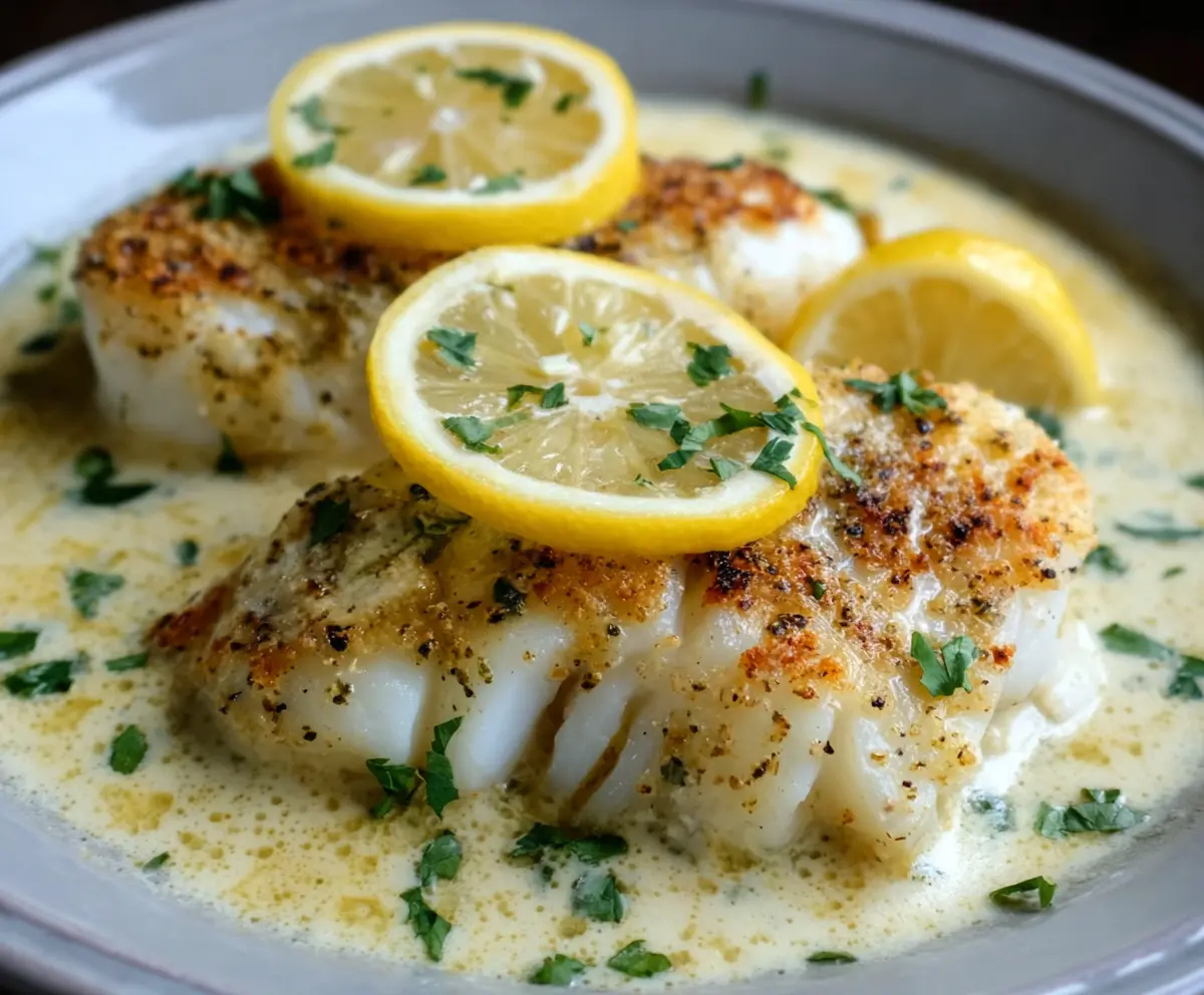 Easy Baked Cod in Coconut Lemon Sauce