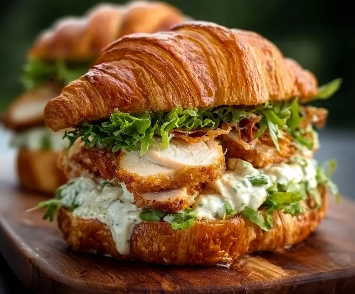 Easy Chicken Caesar Croissant Sandwich