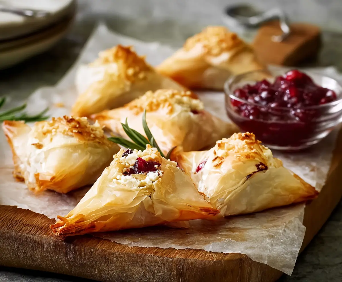 Easy Cranberry Brie Filo Pastries