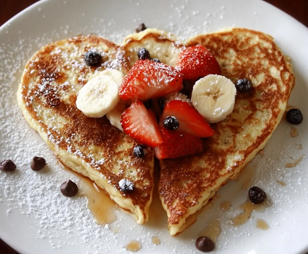 Heart-Shaped Pancakes for Galentines
