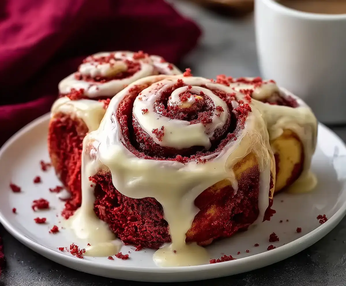 Delicious Red Velvet Cinnamon Rolls
