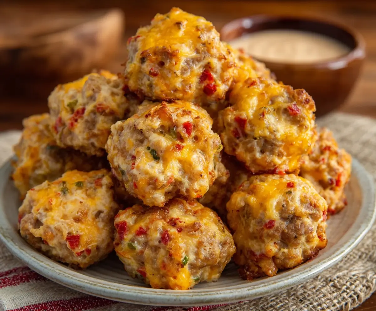 Spicy Rotel Cheese Sausage Balls