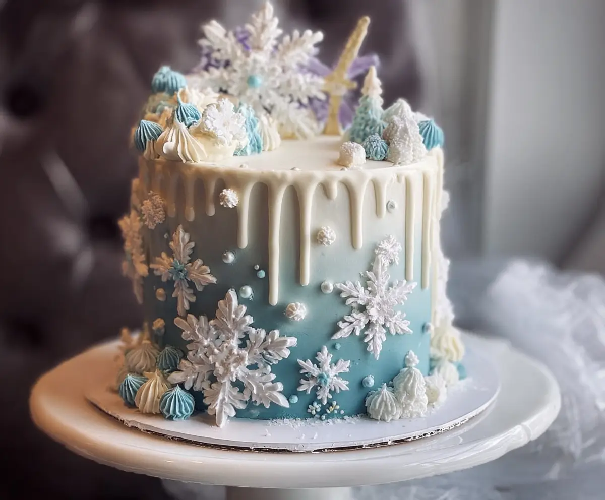 Winter Vanilla Snowflake Cake Recipe